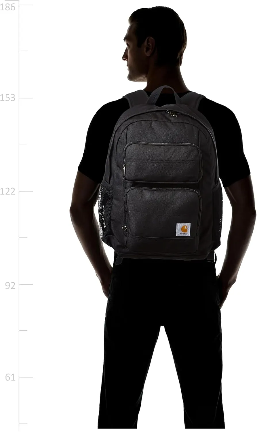 Carhartt 27L Single-Compartment Backpack, Durable Pack with Laptop Sleeve and Duravax Abrasion Resistant Base, Black, One Size