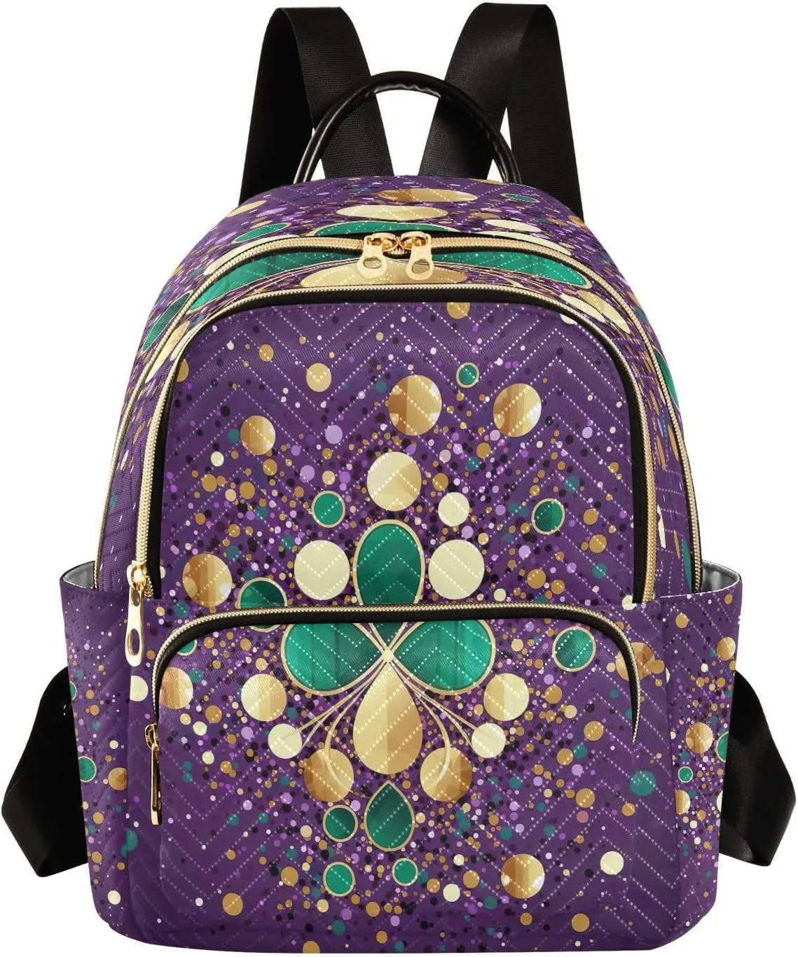 Carnival Mardi Gras Backpack Purse for Women Fashion Small Mini Daypack Purse for Lady Anti-theft Shoulder Bag Back Pack Handbag Lady Purse