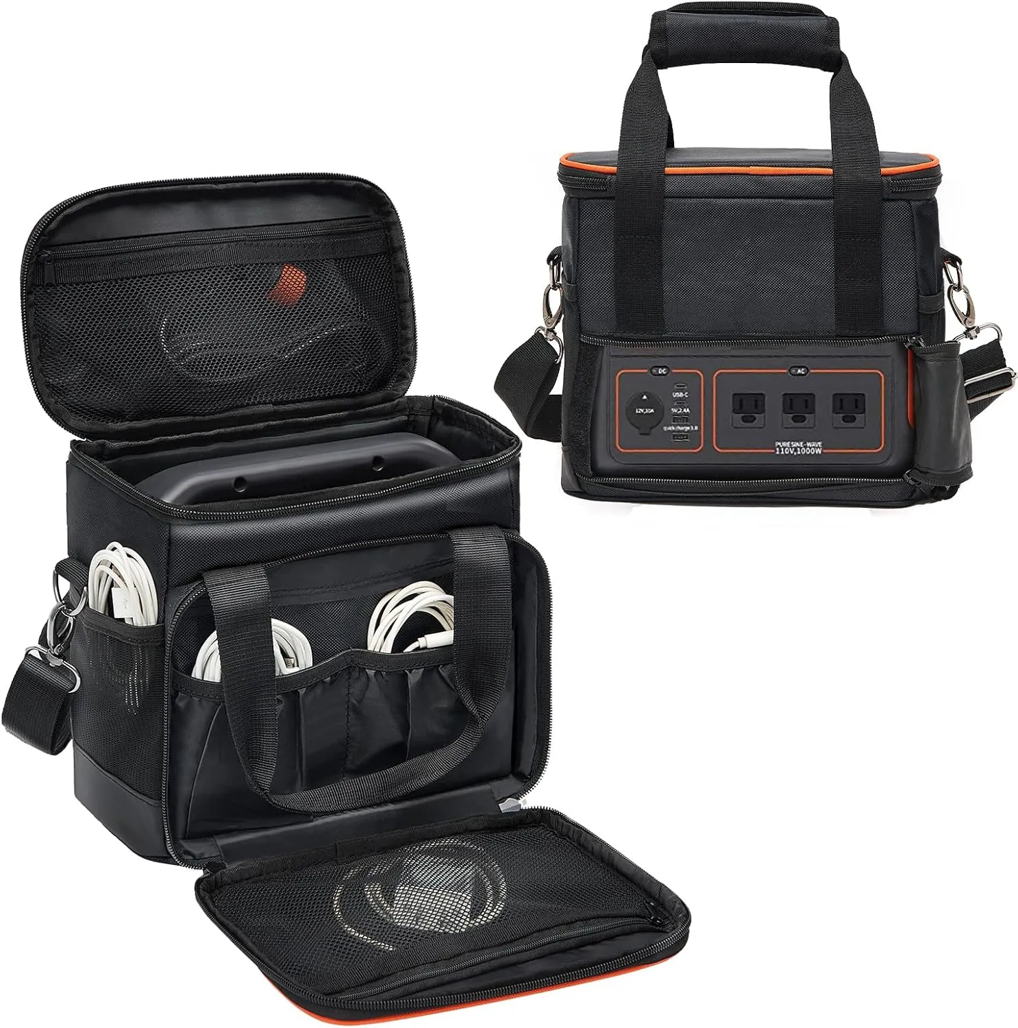 Carrying Bag for Jackery Portable Power Station Explorer 2000 Storage Pockets Battery Case Travel Power Pack