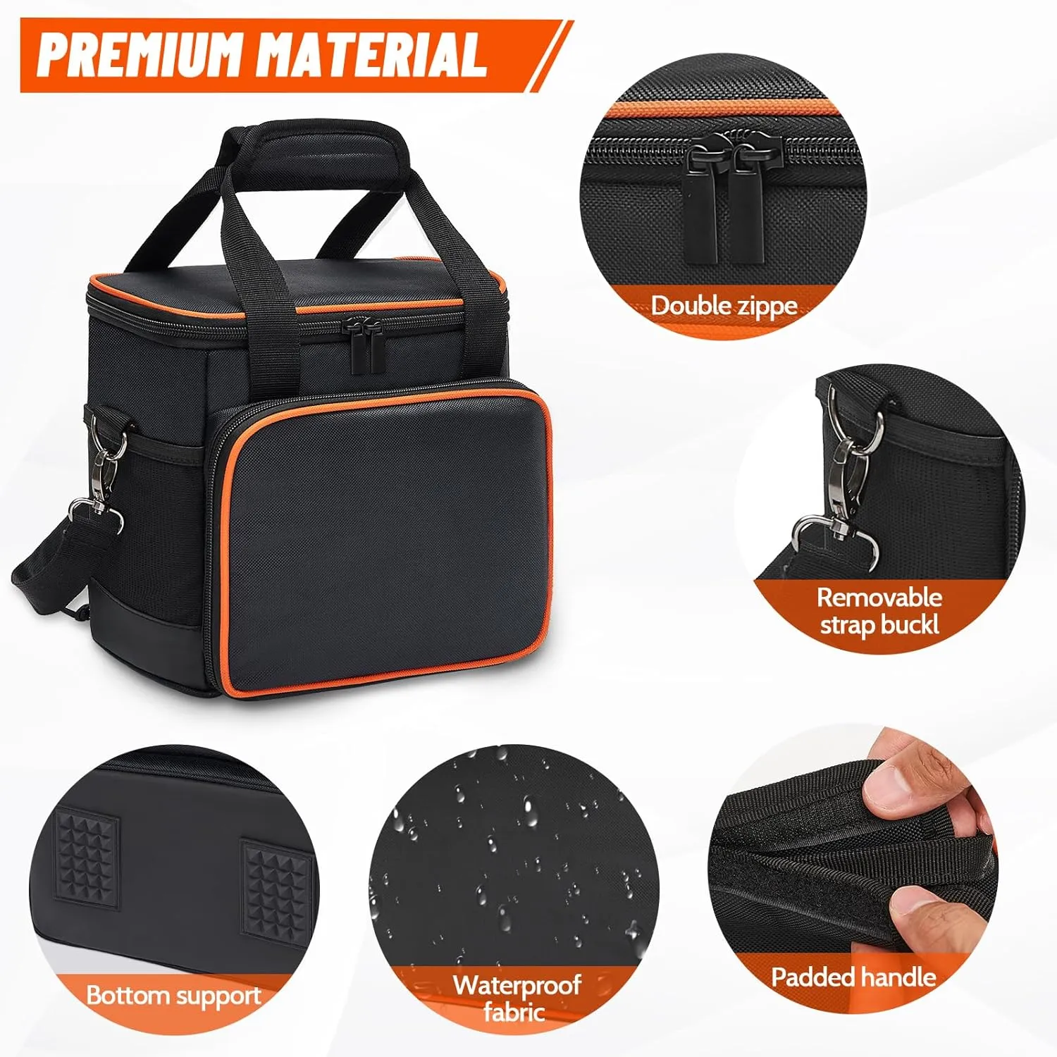 Carrying Bag for Jackery Portable Power Station Explorer 2000 Storage Pockets Battery Case Travel Power Pack
