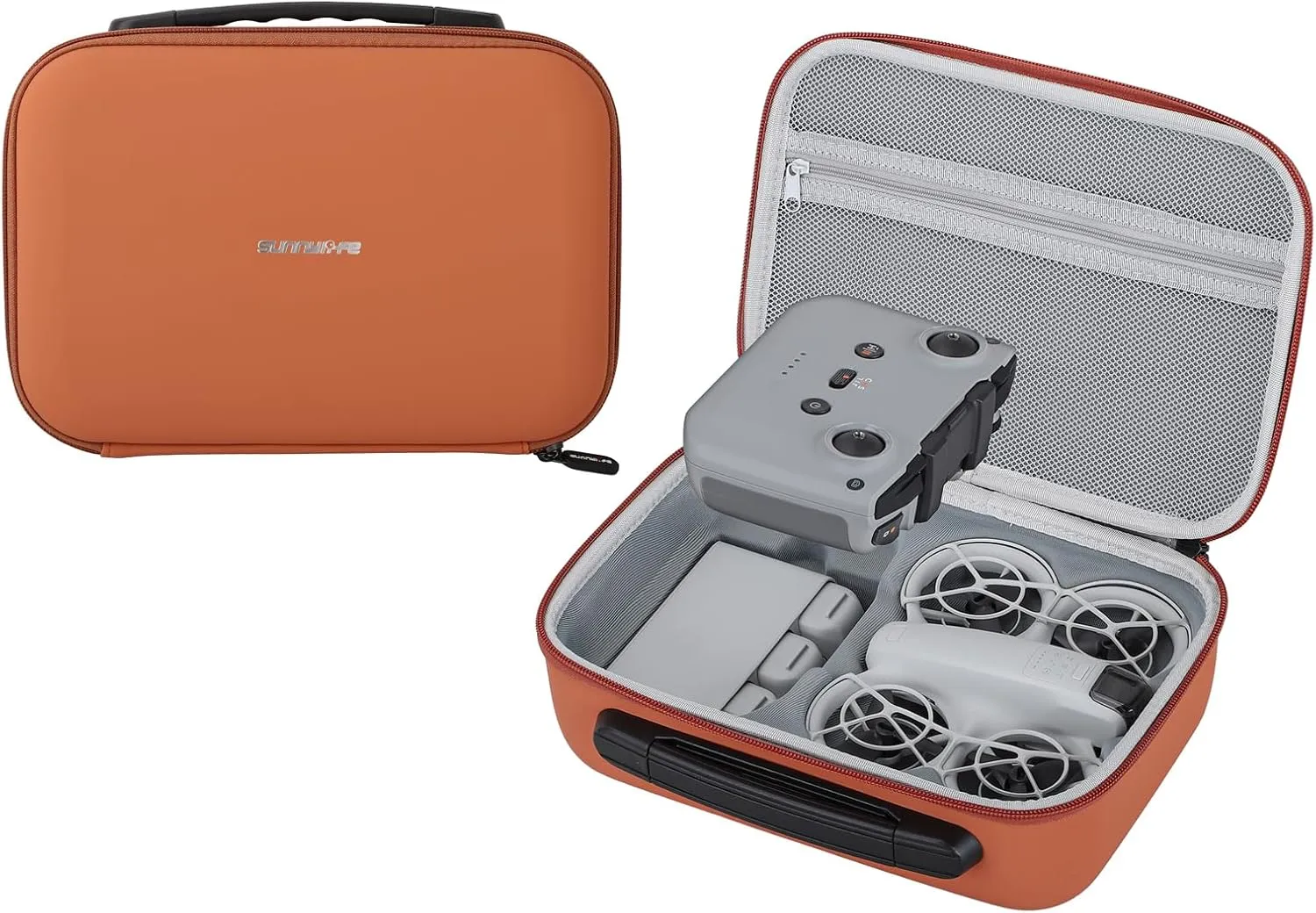 Carrying Case for DJI Neo Fly More Combo Accessories, Portable PU Leather Storage Travel Case for DJI Neo, Compatible with RC-N3 Remote Controller, Three-Battery, Charging Hub