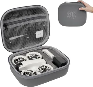 Carrying Case for DJI Neo (No RC), Portable PU Leather Storage Bag, Waterproof Hard Case Neo Travel Bag, Compatible with DJI Neo Drone, Battery, Charger, Propellers Aceessories (9×7×3 In)