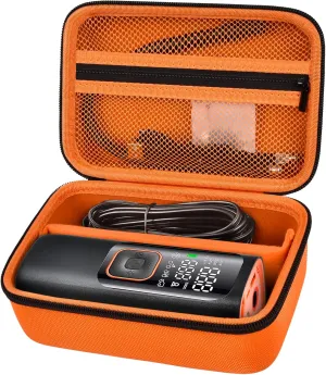 Case Compatible with ILTIDE/for Frarome/for LOLSSA/for Teffim/for Hafuloky/for Skight Tire Inflator Portable Air Compressor, Car Air Pump Storage Holder for Tube & Accessories (Box Only) - Orange