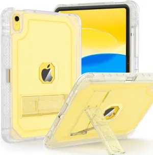 Case for iPad 11-inch (A16) 2025 / iPad 10th Gen 10.9 inch 2022, Heavy Duty Shockproof Rugged Protective with Pencil Holder, 11th / 10th Translucent Cover with Kickstand Kids