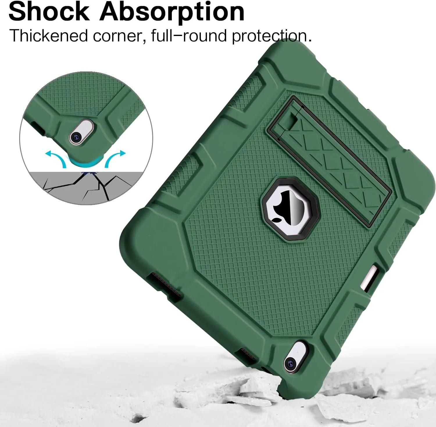 Case for iPad (A16) 11th Generation 11 Inch 2025 / iPad 10th Generation 10.9 Inch 2022, [Built-in Pencil Holder] Heavy Duty Shockproof Rugged Protective Case, Alpine Green2