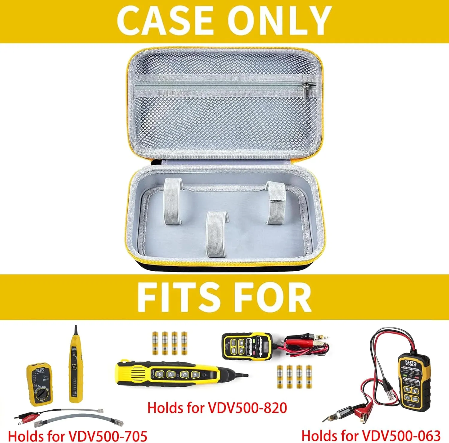 Case for Klein Tools VDV500-705/VDV500-820/VDV500-063 Wire Tracer Tone Generator & Probe Kit Continuity Tester, Universal Storage Bag for Ethernet, Telephone, Speaker, Coax, Video, Cable Toner -Black