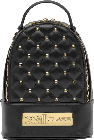 Cavalli Class CAPRERA Black Small Fashion Backpack for womens