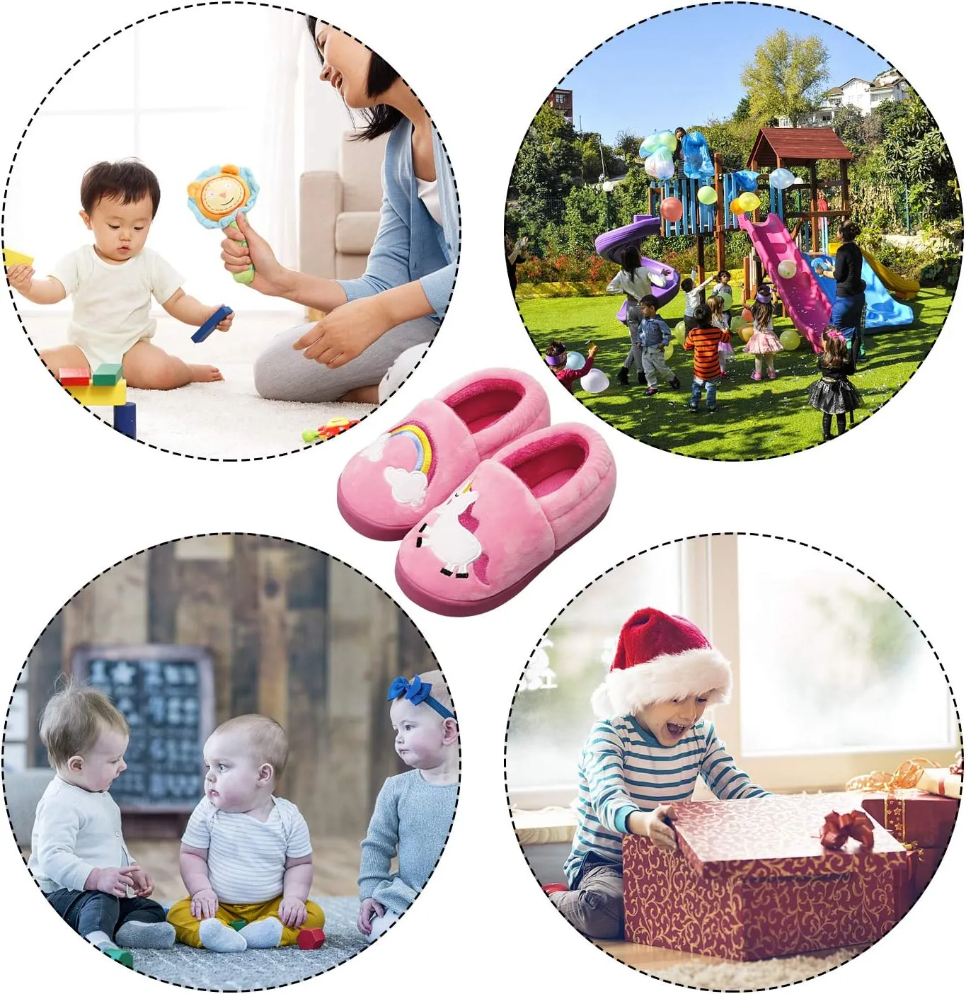 Centipede Demon Plush Warm Slippers for Girls Boys Kids Toddlers Winter Fur Lined Indoor House Home Shoes