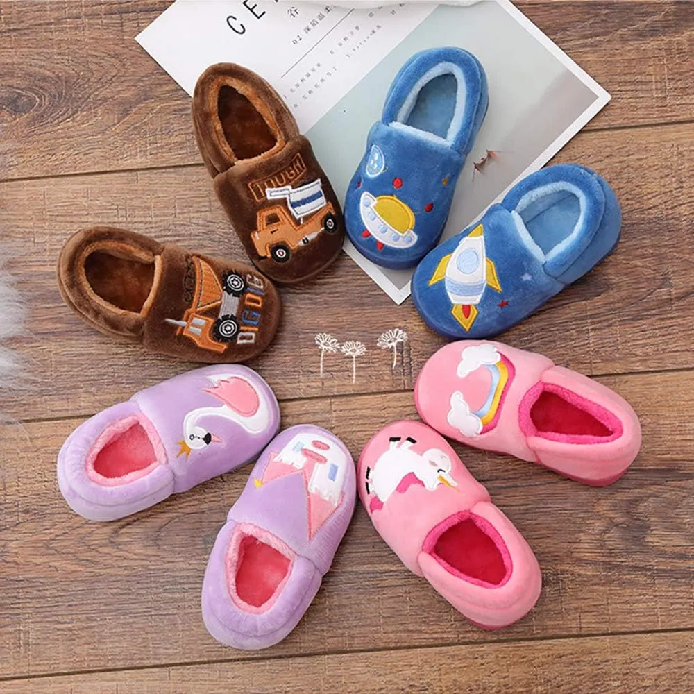 Centipede Demon Plush Warm Slippers for Girls Boys Kids Toddlers Winter Fur Lined Indoor House Home Shoes