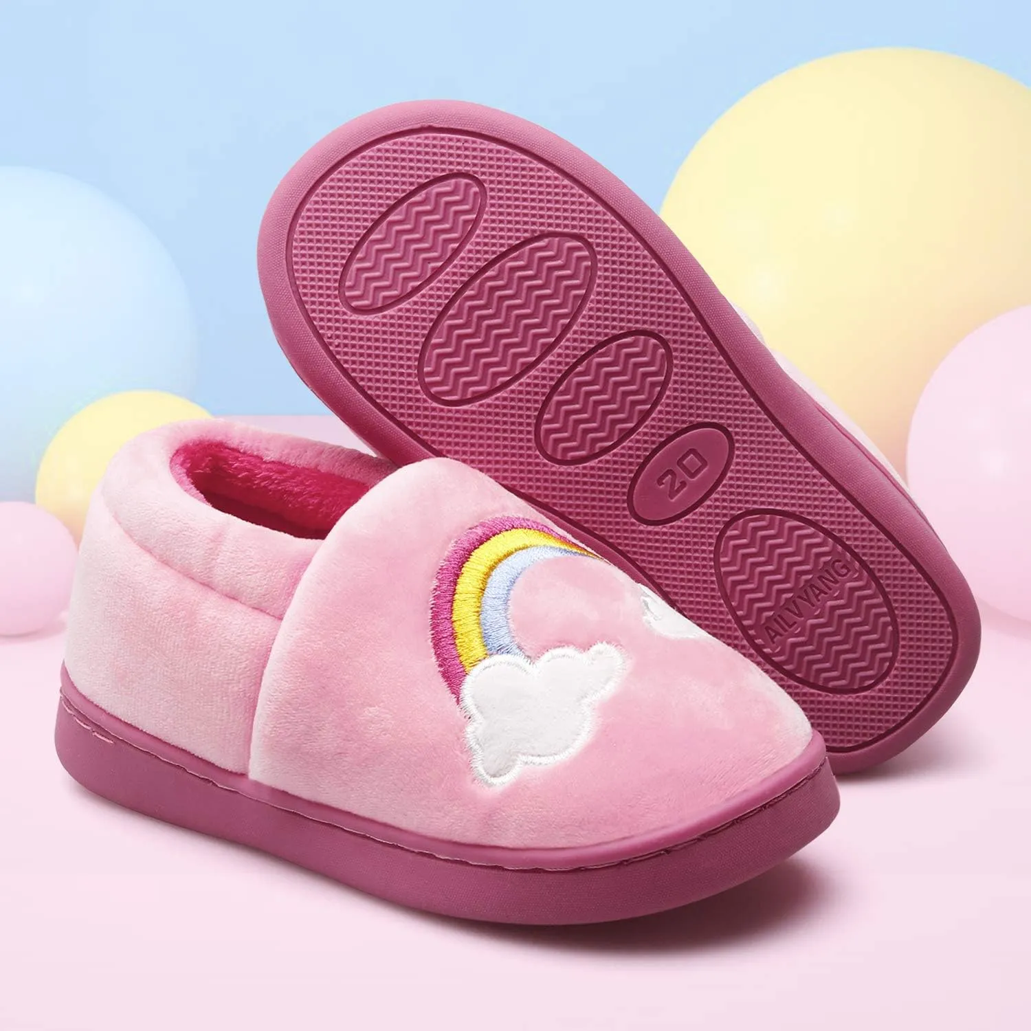 Centipede Demon Plush Warm Slippers for Girls Boys Kids Toddlers Winter Fur Lined Indoor House Home Shoes