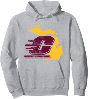 Central Michigan University CMU Chippewas State Shape Pullover Hoodie
