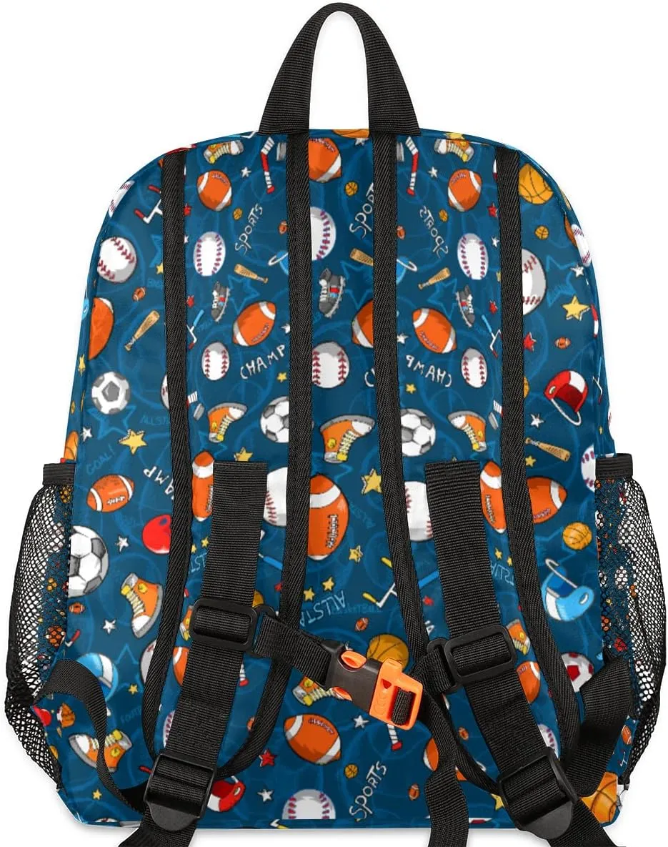 cfpolar Soccer Backpack for Boys, Waterproof 12 In Kids Toddler Backpack Sport Football Casual Daypack Kindergarten Preschool Bookbag Travel Bag Snack Bag with Chest Strap for Children Back to School