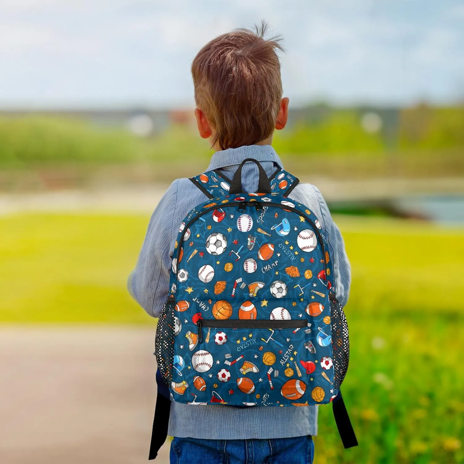 cfpolar Soccer Backpack for Boys, Waterproof 12 In Kids Toddler Backpack Sport Football Casual Daypack Kindergarten Preschool Bookbag Travel Bag Snack Bag with Chest Strap for Children Back to School