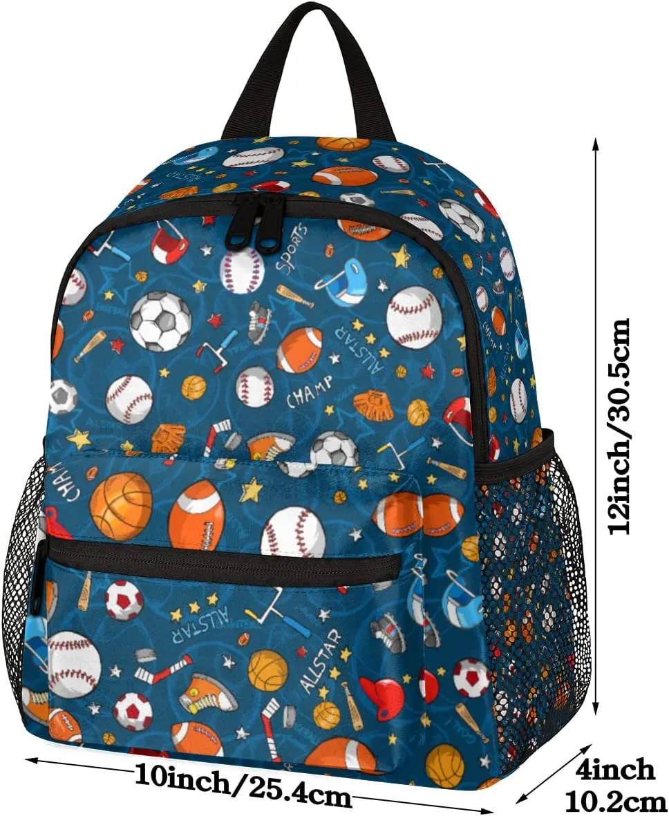 cfpolar Soccer Backpack for Boys, Waterproof 12 In Kids Toddler Backpack Sport Football Casual Daypack Kindergarten Preschool Bookbag Travel Bag Snack Bag with Chest Strap for Children Back to School