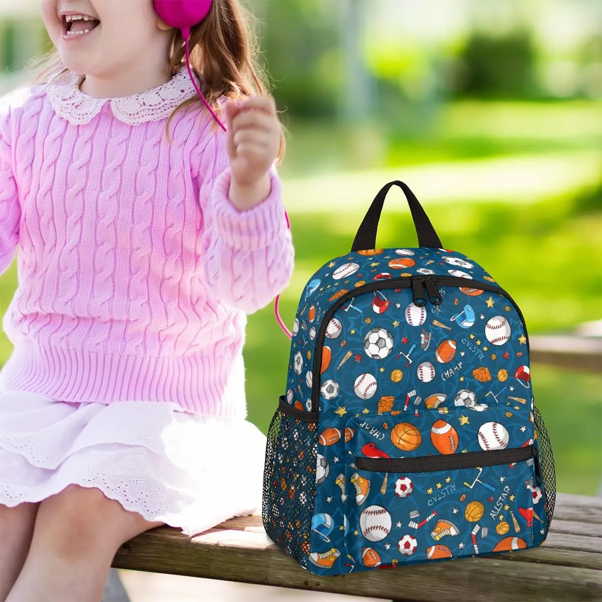 cfpolar Soccer Backpack for Boys, Waterproof 12 In Kids Toddler Backpack Sport Football Casual Daypack Kindergarten Preschool Bookbag Travel Bag Snack Bag with Chest Strap for Children Back to School