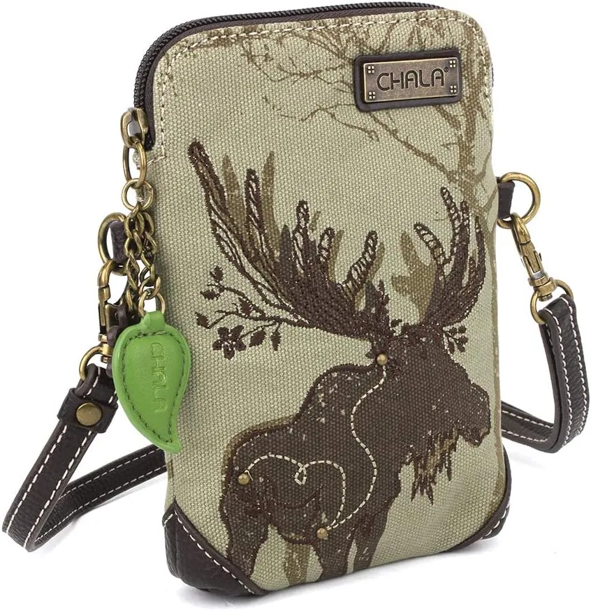 CHALA Canvas Crossbody Cell Phone Purse - Women Multicolor Handbag with Adjustable Strap
