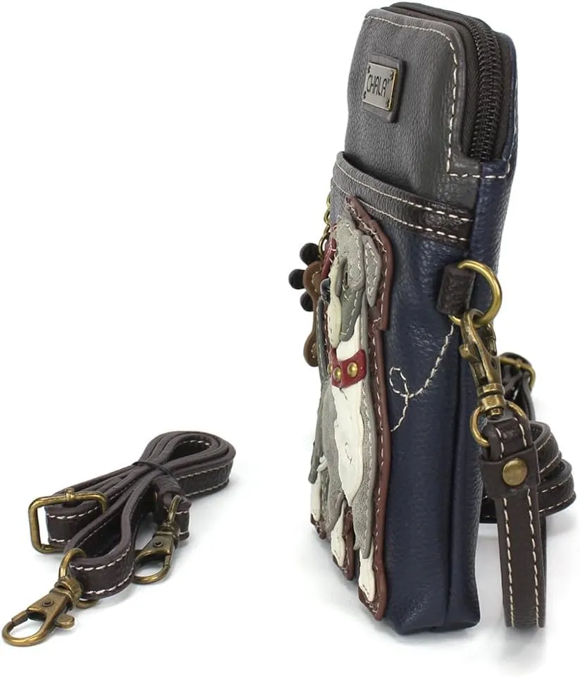 CHALA Cell Phone Crossbody Purse-Women PU Leather/Canvas Multicolor Handbag with Adjustable Strap