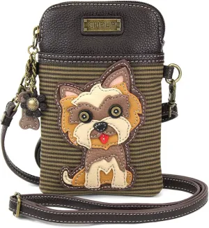 CHALA Cell Phone Crossbody Purse-Women PU Leather/Canvas Multicolor Handbag with Adjustable Strap