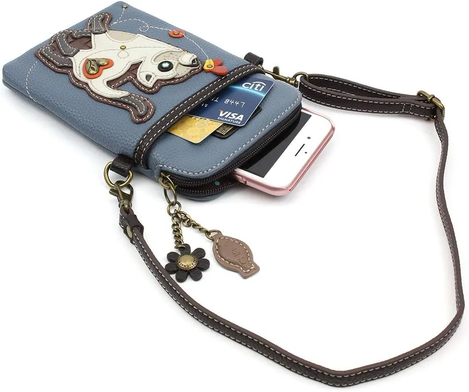 CHALA Cell Phone Crossbody Purse-Women PU Leather/Canvas Multicolor Handbag with Adjustable Strap
