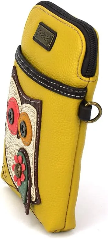 CHALA Cell Phone Crossbody Purse-Women PU Leather/Canvas Multicolor Handbag with Adjustable Strap
