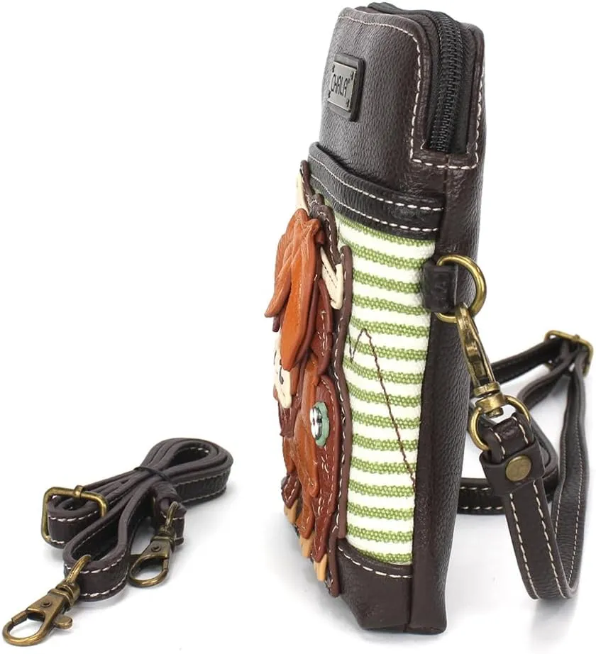CHALA Cell Phone Crossbody Purse-Women PU Leather/Canvas Multicolor Handbag with Adjustable Strap