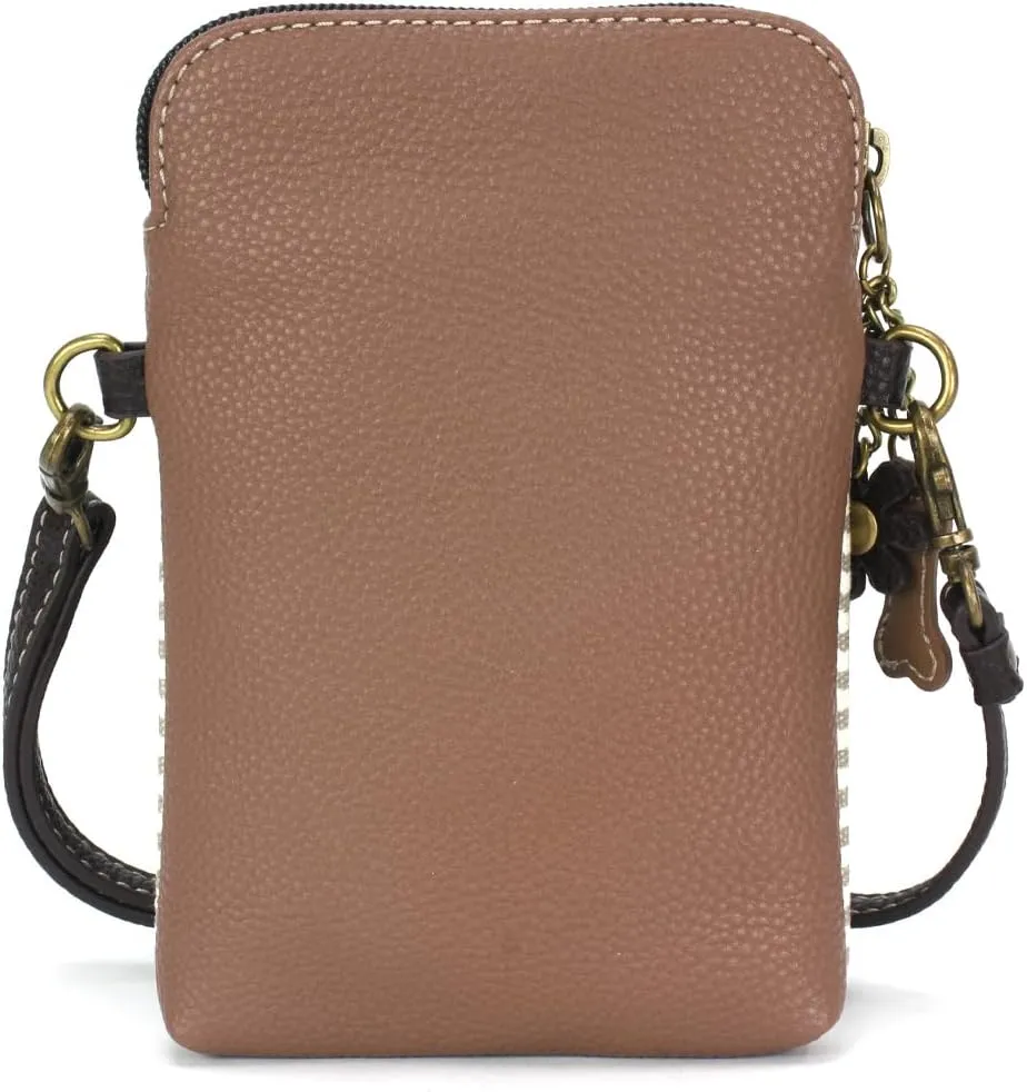 CHALA Cell Phone Crossbody Purse-Women PU Leather/Canvas Multicolor Handbag with Adjustable Strap
