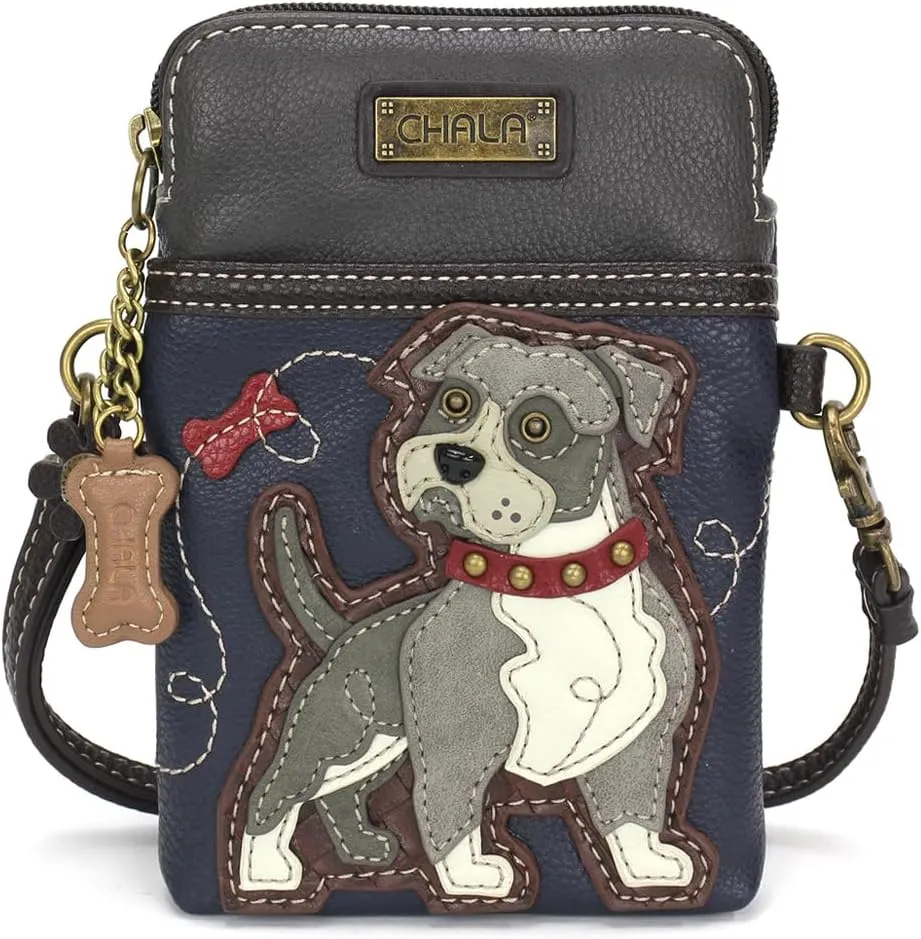 CHALA Cell Phone Crossbody Purse-Women PU Leather/Canvas Multicolor Handbag with Adjustable Strap