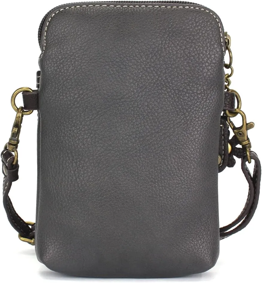 CHALA Cell Phone Crossbody Purse-Women PU Leather/Canvas Multicolor Handbag with Adjustable Strap