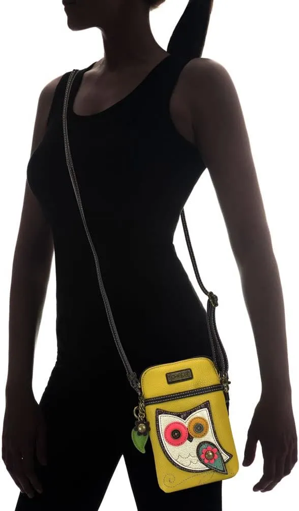 CHALA Cell Phone Crossbody Purse-Women PU Leather/Canvas Multicolor Handbag with Adjustable Strap