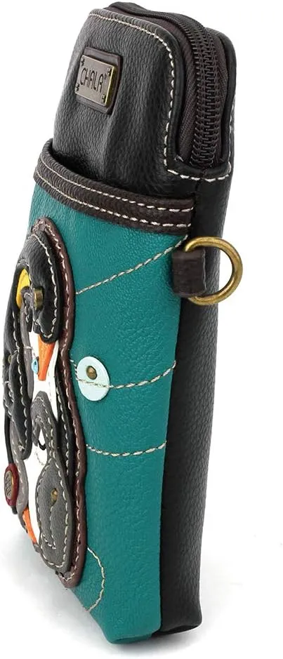 CHALA Cell Phone Crossbody Purse-Women PU Leather/Canvas Multicolor Handbag with Adjustable Strap