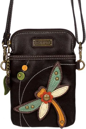 CHALA Cell Phone Crossbody Purse-Women PU Leather/Canvas Multicolor Handbag with Adjustable Strap