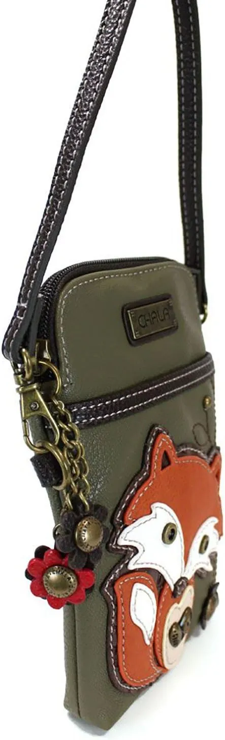 CHALA Cell Phone Crossbody Purse-Women PU Leather/Canvas Multicolor Handbag with Adjustable Strap
