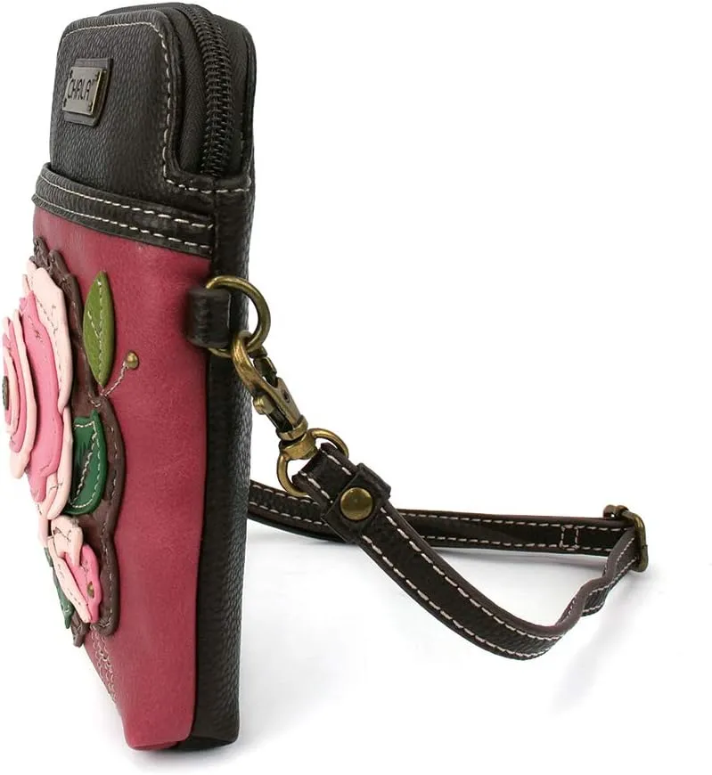 CHALA Cell Phone Crossbody Purse-Women PU Leather/Canvas Multicolor Handbag with Adjustable Strap