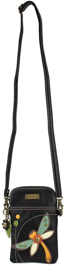 CHALA Cell Phone Crossbody Purse-Women PU Leather/Canvas Multicolor Handbag with Adjustable Strap