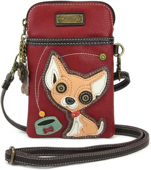 CHALA Cell Phone Crossbody Purse-Women PU Leather/Canvas Multicolor Handbag with Adjustable Strap