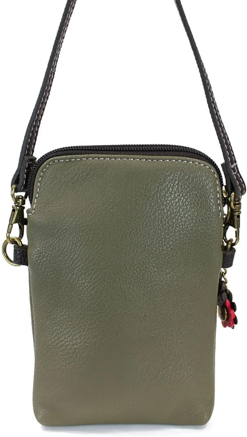 CHALA Cell Phone Crossbody Purse-Women PU Leather/Canvas Multicolor Handbag with Adjustable Strap