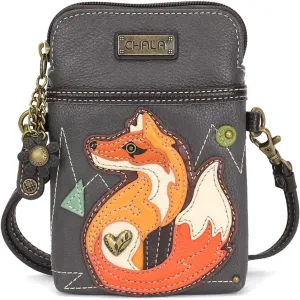 CHALA Cell Phone Crossbody Purse-Women PU Leather/Canvas Multicolor Handbag with Adjustable Strap