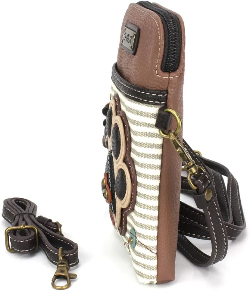 CHALA Cell Phone Crossbody Purse-Women PU Leather/Canvas Multicolor Handbag with Adjustable Strap