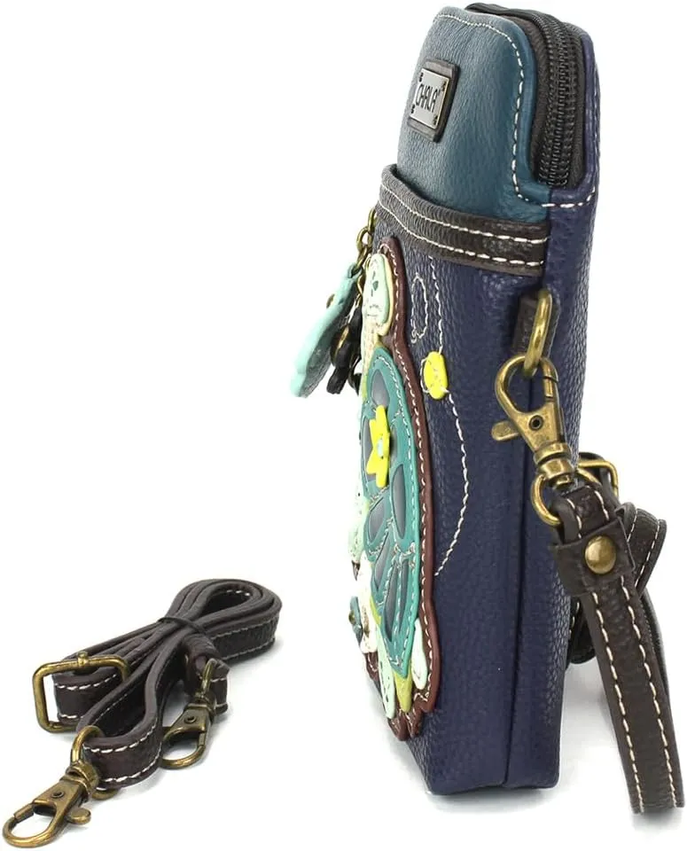 CHALA Cell Phone Crossbody Purse-Women PU Leather/Canvas Multicolor Handbag with Adjustable Strap