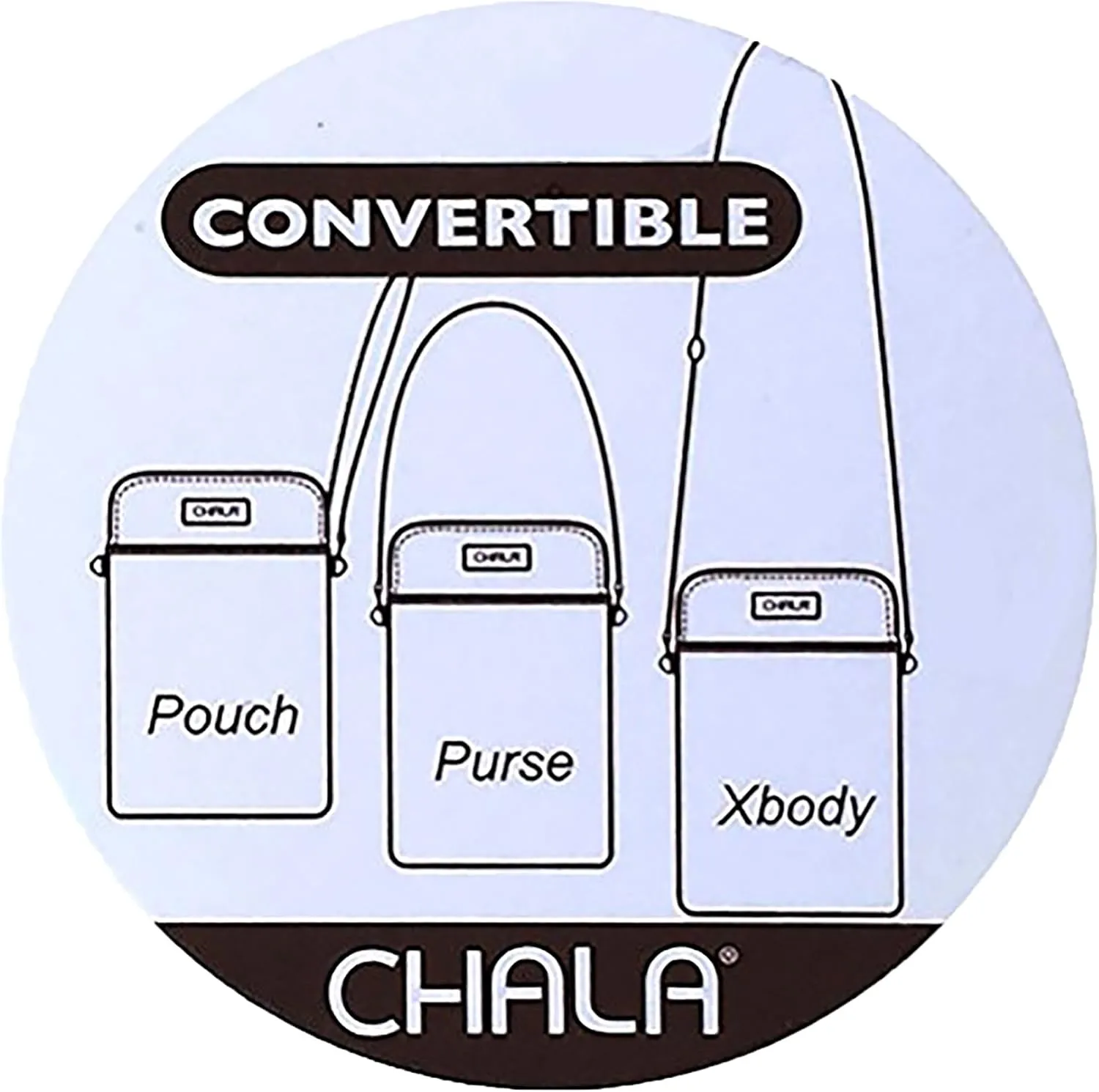 CHALA Cell Phone Crossbody Purse-Women PU Leather/Canvas Multicolor Handbag with Adjustable Strap
