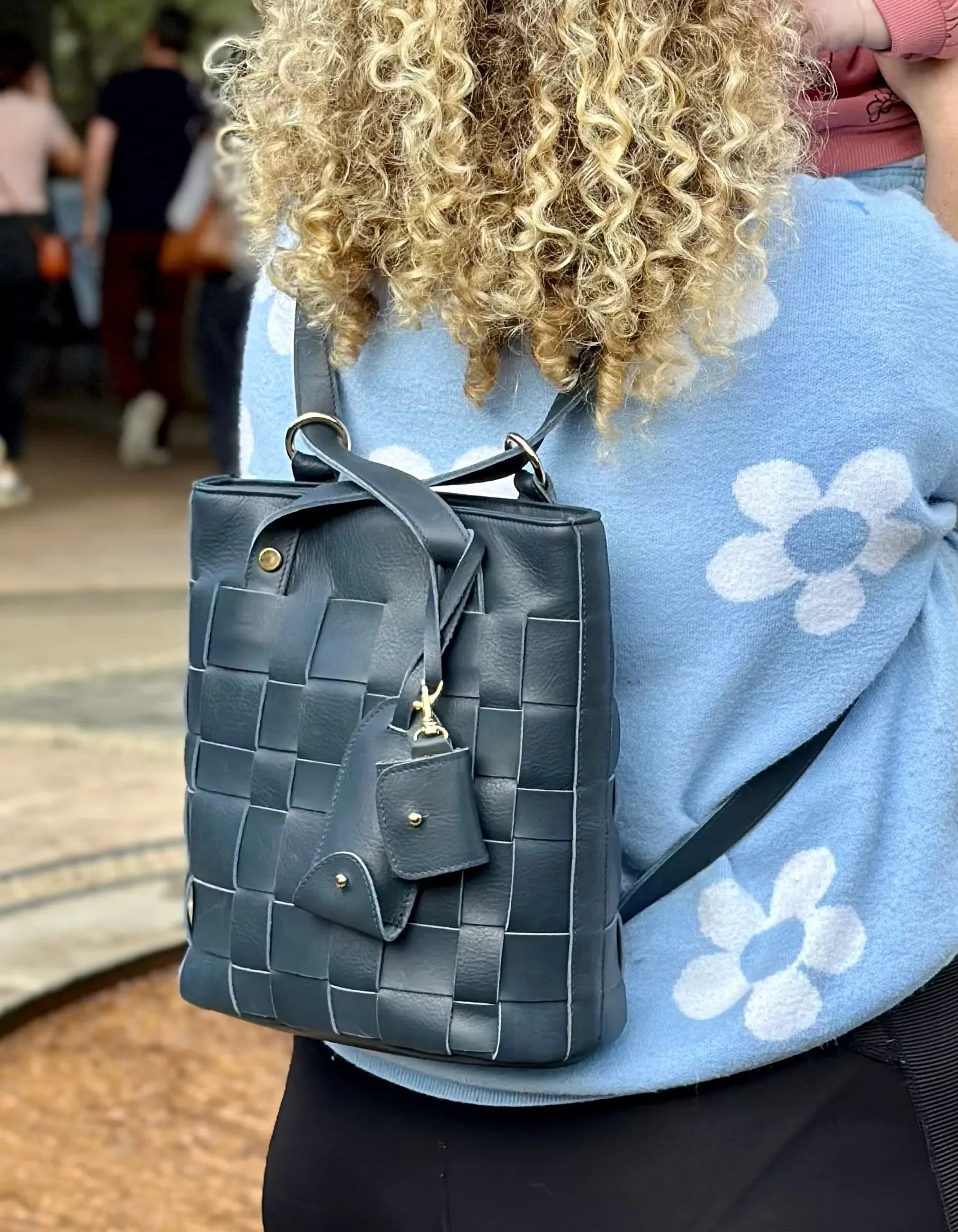 Chelsea Backpack Tote Bag - Navy