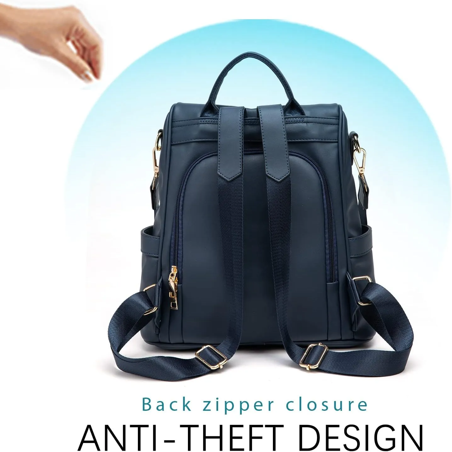 CHERUTY Women Backpack Purse PU Leather Anti-theft Casual Shoulder Bag Fashion Ladies Satchel Bags