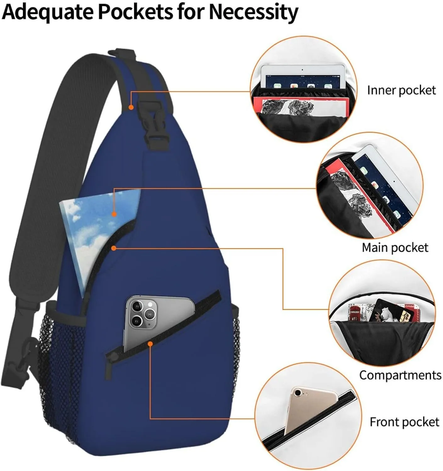 Chest Bag Fashion Casual Sports Daypack Travel Hiking Sling Bag for Women Men