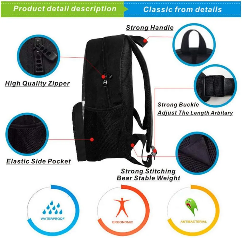 Children Backpack Unisex Pupils Cartoon Students Bookbag Canvas Schoolbag Kid's Knapsack Teens Boy Girl Daypack (Color C)
