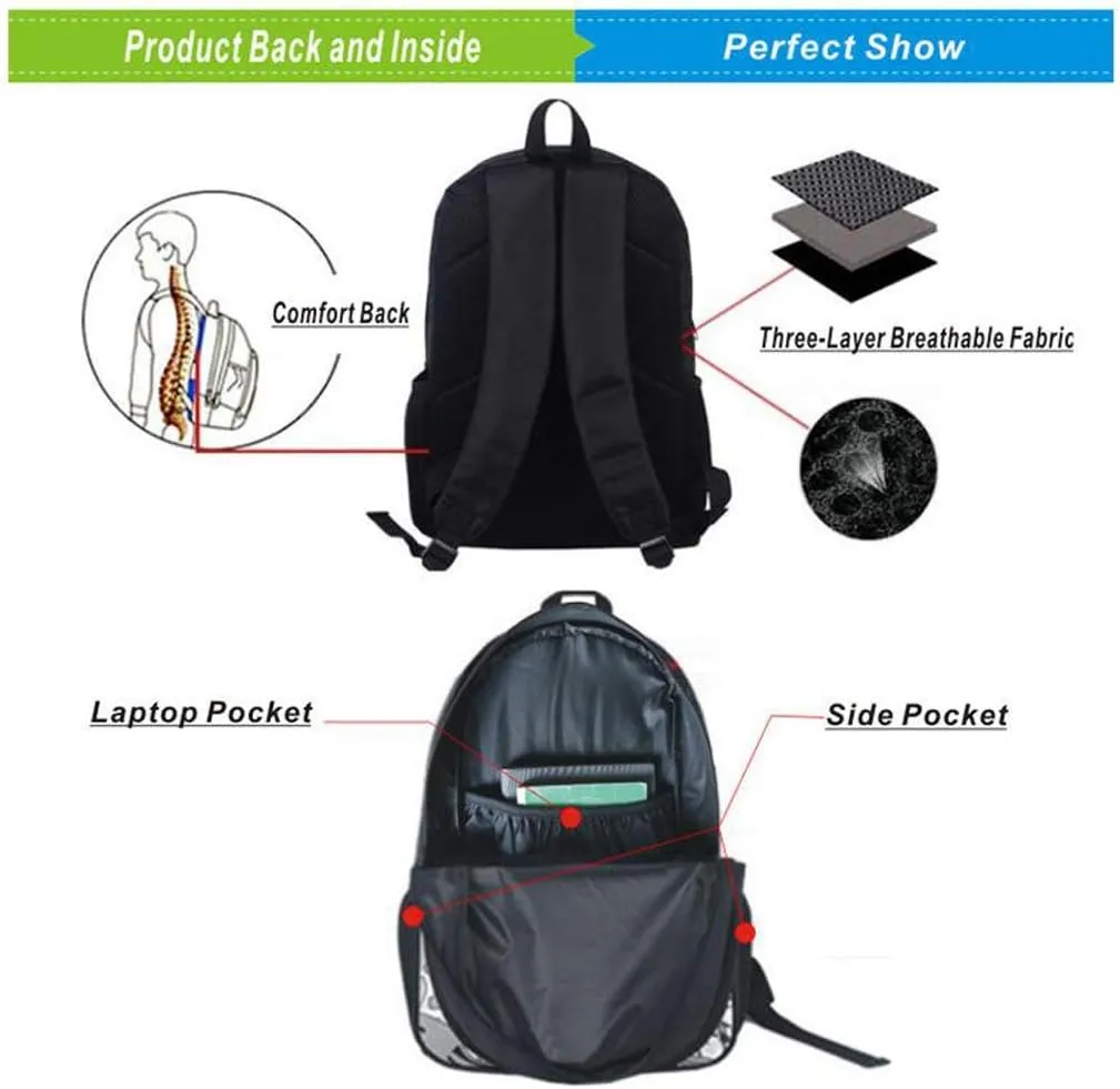 Children Backpack Unisex Pupils Cartoon Students Bookbag Canvas Schoolbag Kid's Knapsack Teens Boy Girl Daypack (Color C)