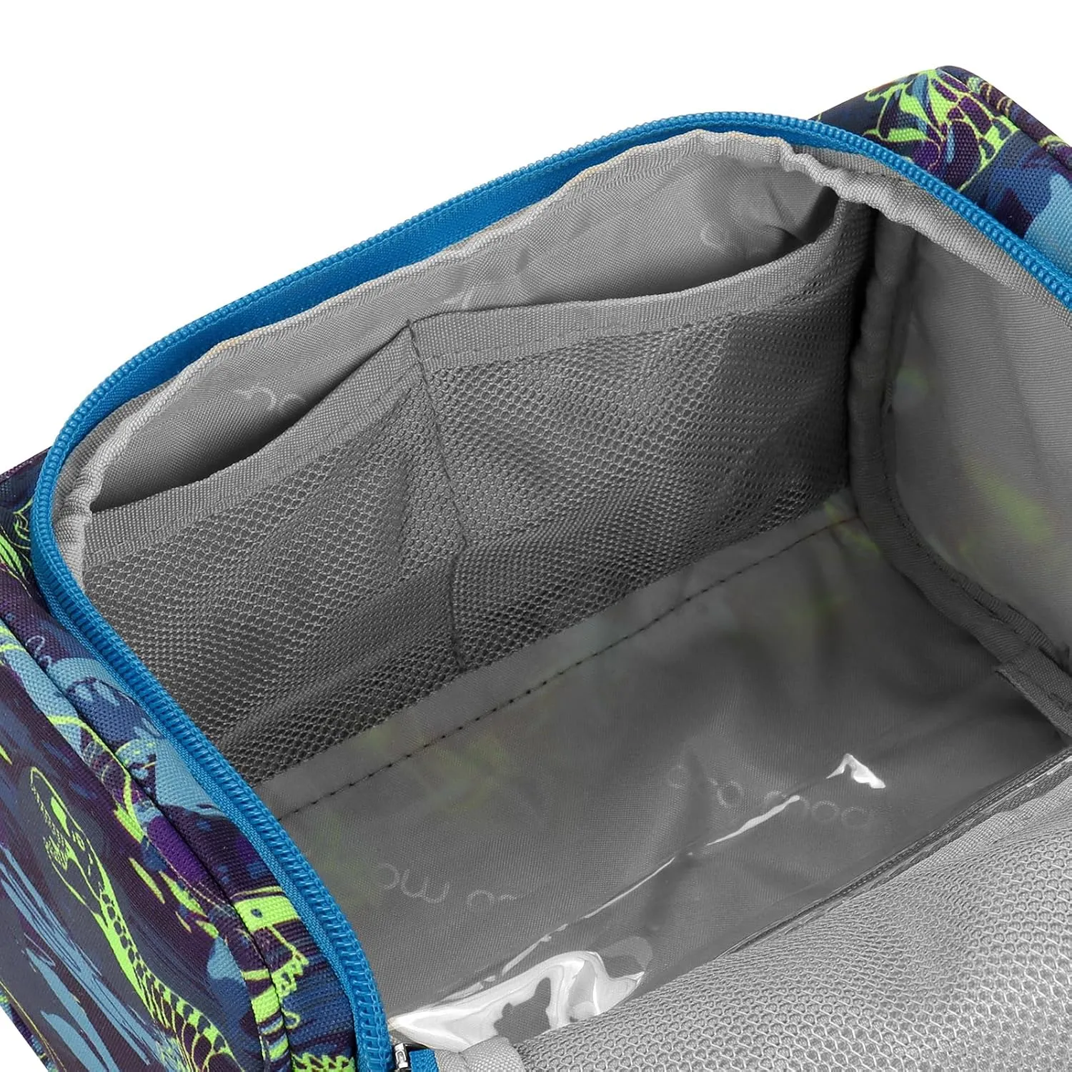 Choco Mocha Kids Toiletry Bag for Boys, Travel Waterproof Hanging Toiletry Bag for Boys, Dinosaur, Blue