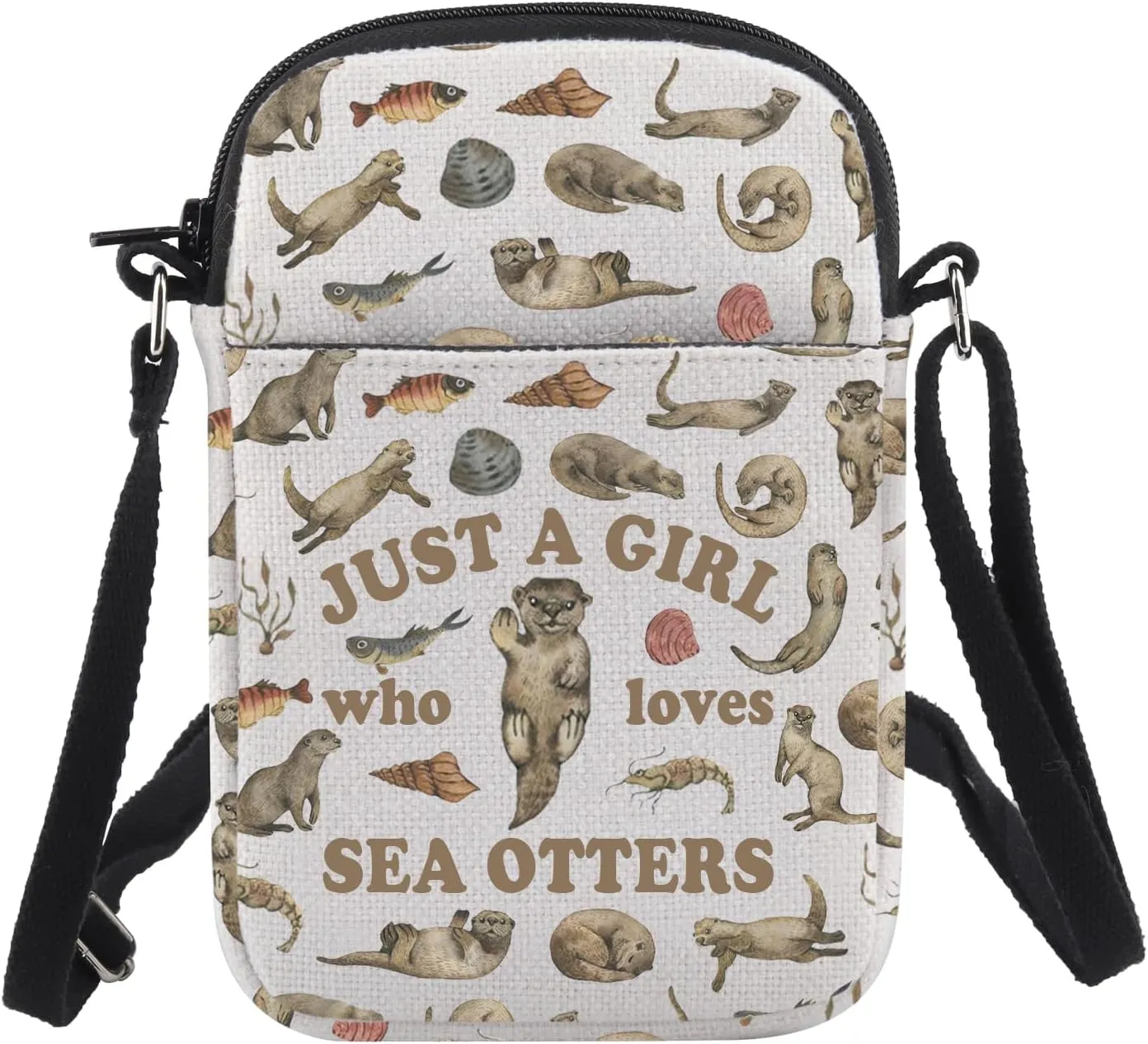 CHOORO Sea Otters Gift Just A Girl Who Loves Sea Otters Crossbody Bag Sea Mammal Lovers Gift Animal Lovers Gift