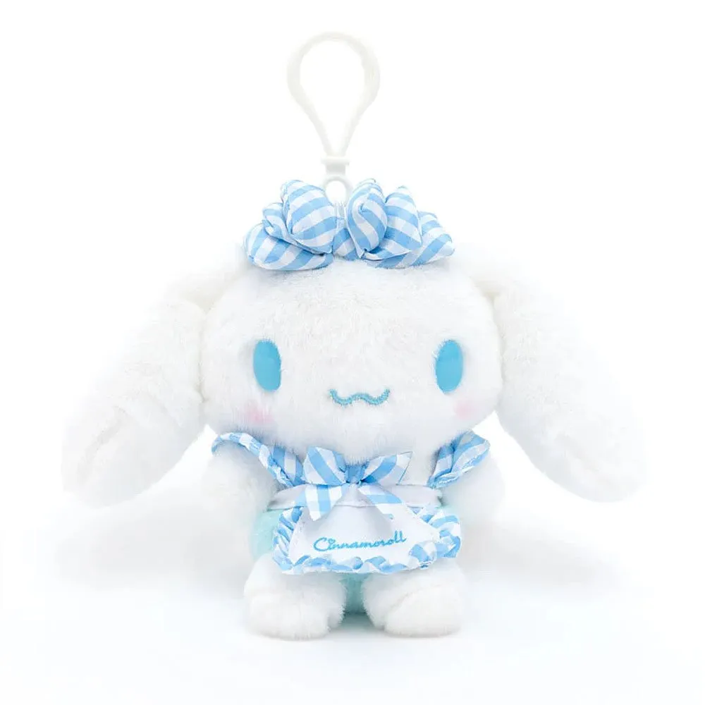 Cinnamoroll Sky Blue Gingham Mascot Plush Clip-On