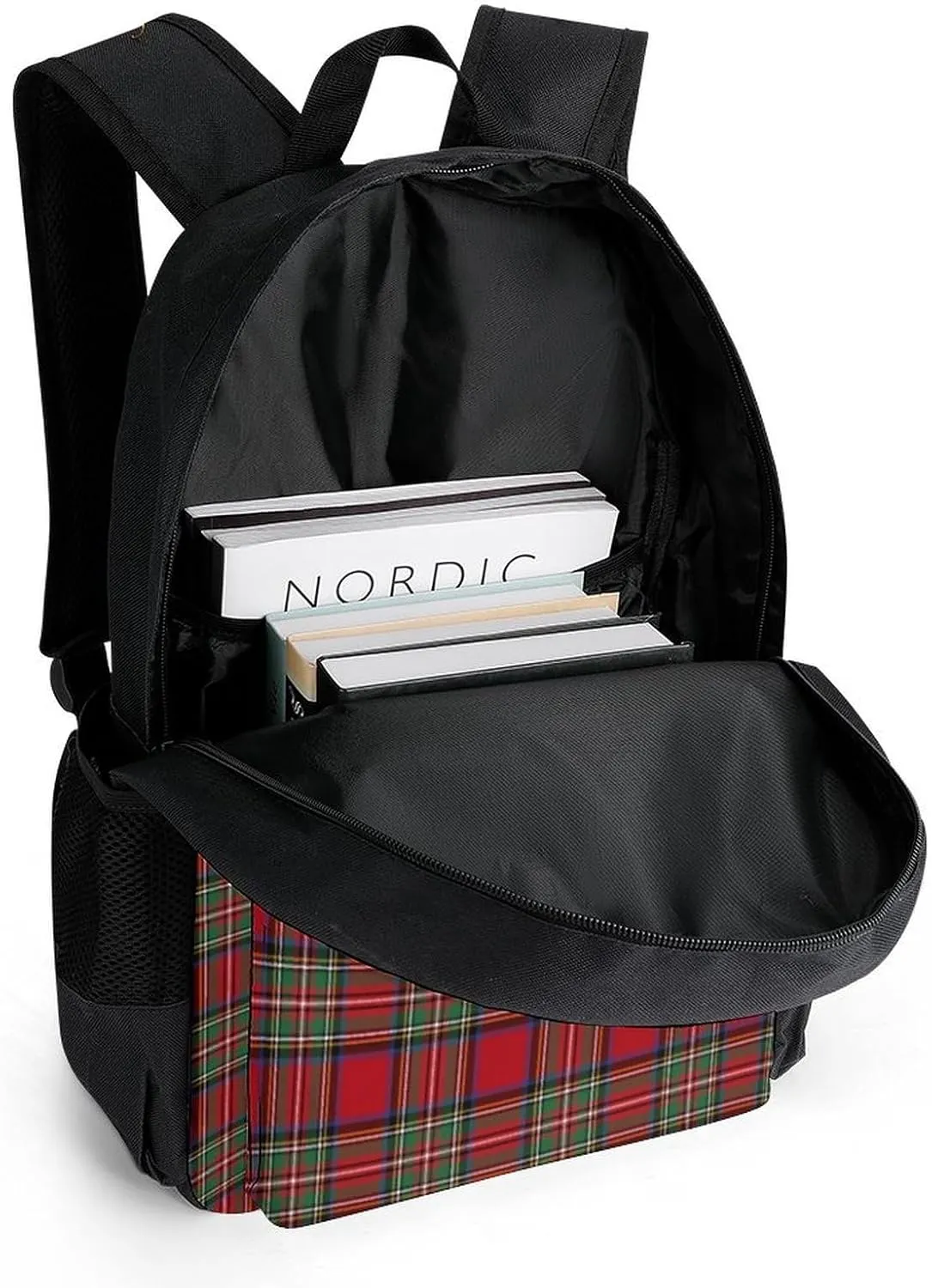Clan Stewart Plaid Large Capacity Fully Printed Backpack with Pockets Unisex