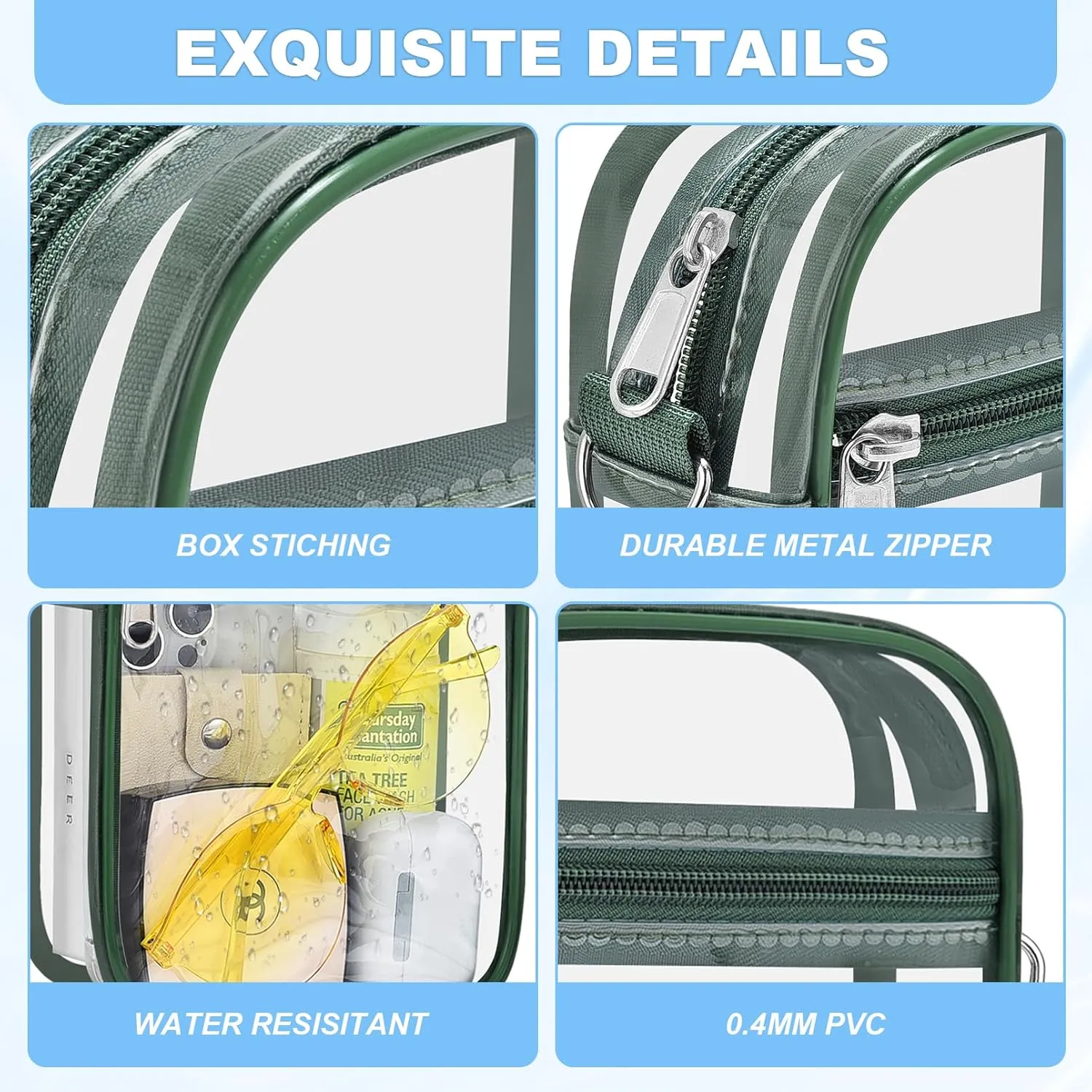 Clear Bag for Stadium Events - Small Purse, Mini Sport Fan Handbag for Concert, Work, Travel